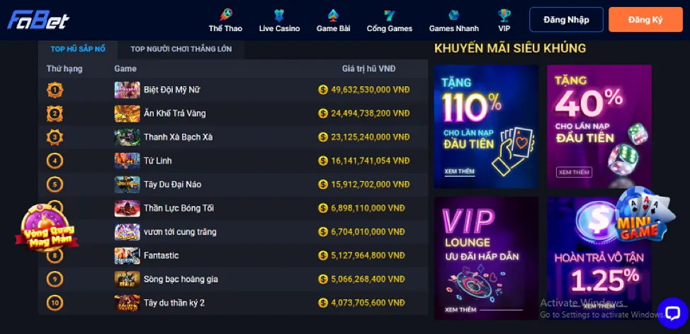 Ưu đãi hấp dẫn tại vz99bet